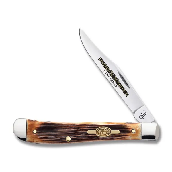 Case Limited XX Edition Series XXXIII Burnt Barnboard Brown Bone Slimline Trapper (61048 SS) Knives 11757
