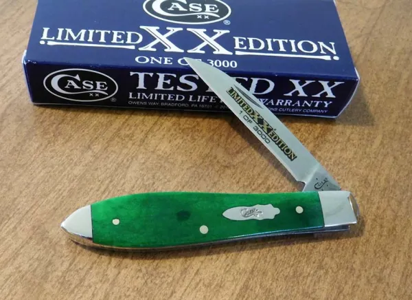 Case Lmt Ed Br Green Bn Teardrop Knives 11765