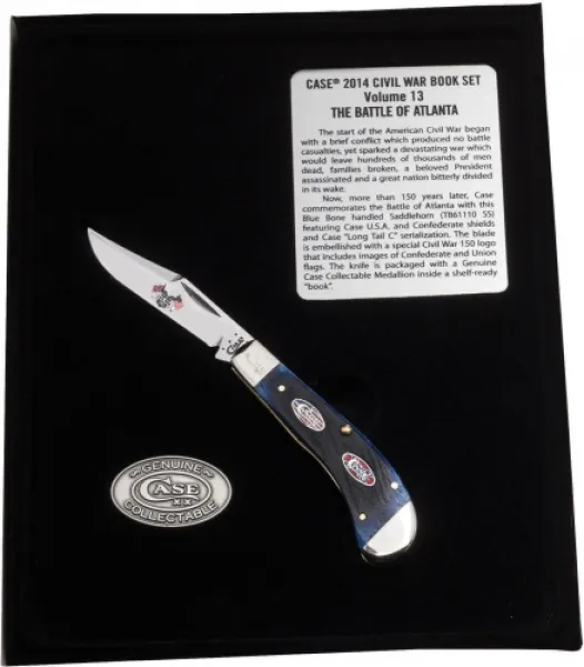 Case Civil War Blue Bone Saddlehorn Knives 11879