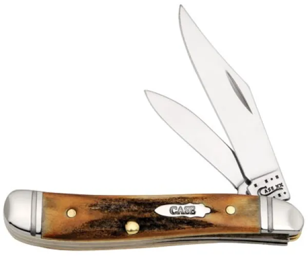 Case Pinched Bolster- Stag Peanut Knives 12461