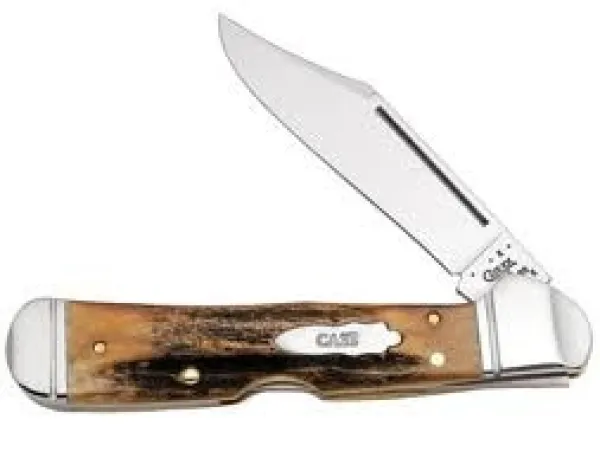 Case Stag Pinched Bolster Copperloc Knives 12463