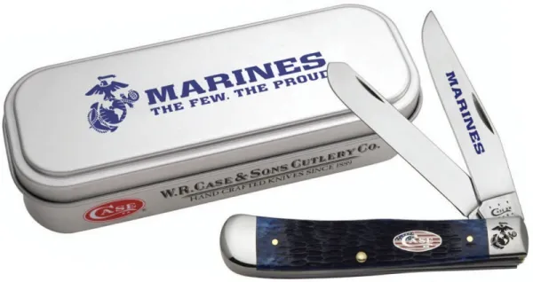 Case Marines Bl Trap In Tin Knives 13170