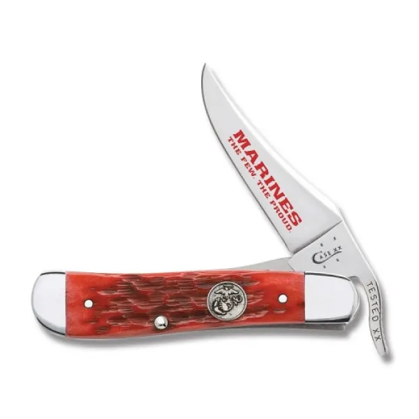 Case Usmc Dark Red Bn Russlock Knives 13179