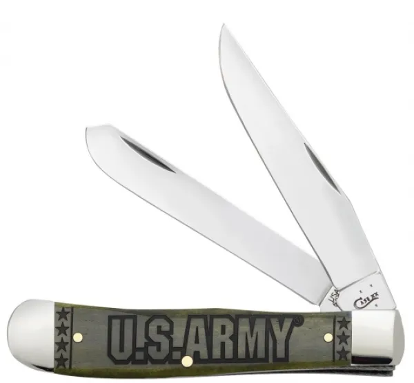 Case Army-sm Olive Green Bn Trapper Knives 15001