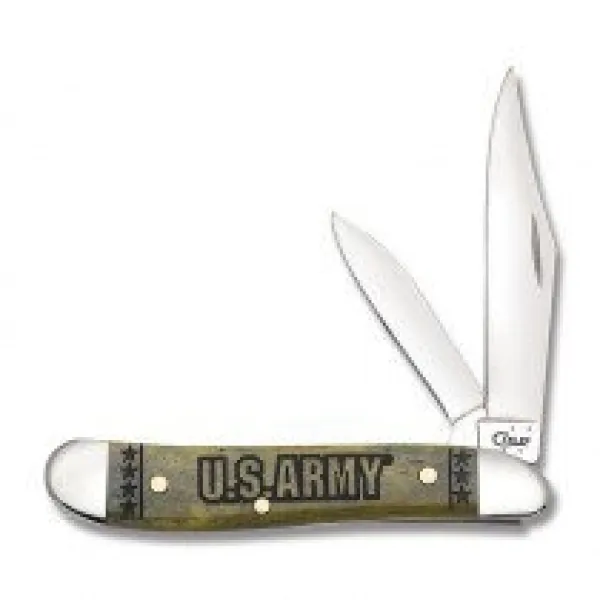 Case Army-sm Olive Green Bn Peanut Knives 15004