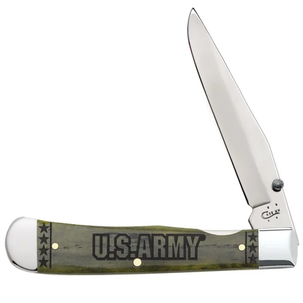Case Army-sm Olive Gr Bn Trapperloc Knives 15006