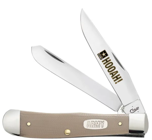 Case U.s.army Tan G-10 Trapper Knives 15014