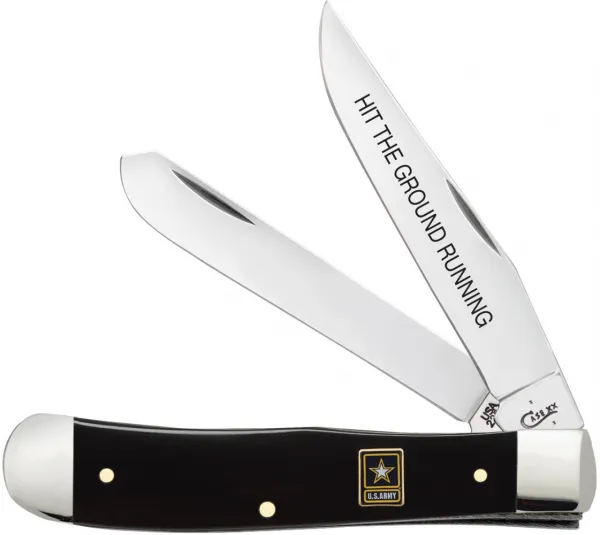 Case Army Smooth Black Trapper Knives 15018
