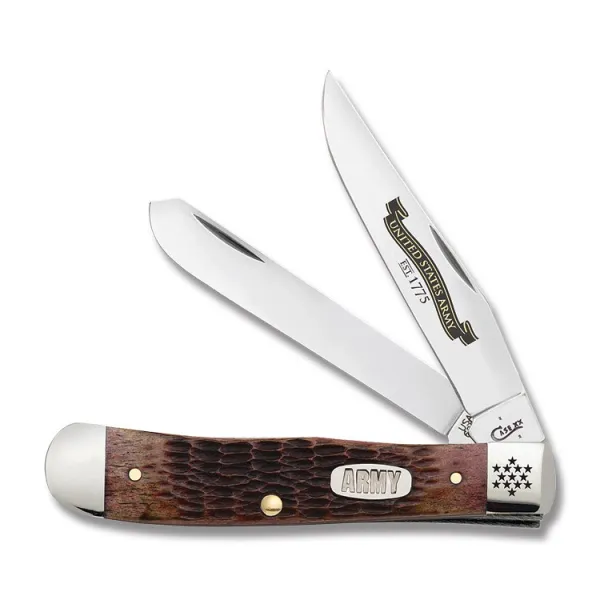 Case Army-brnt Walnut Bn Trapper Knives 15025