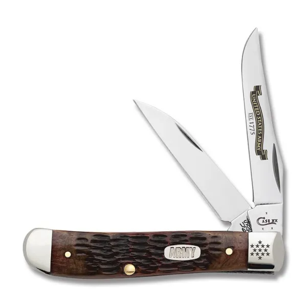 Case Army-brnt Wlnt Bn Mini Trapper Knives 15029
