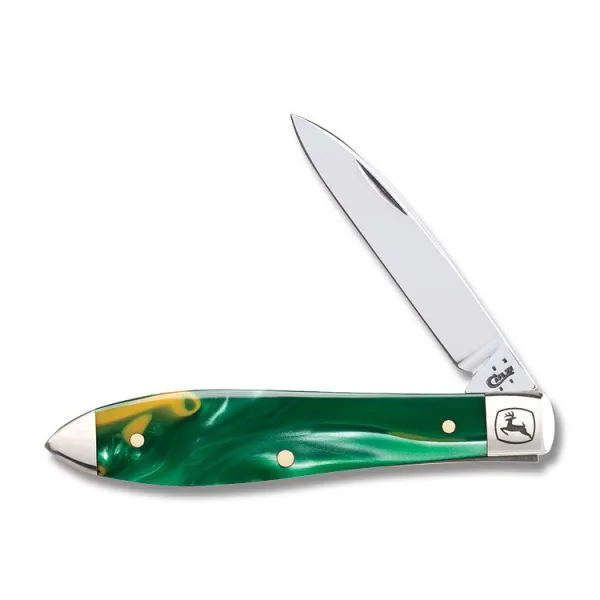 Case Jd Gr & Yel Kir Swirl Tear Dro Knives 15759