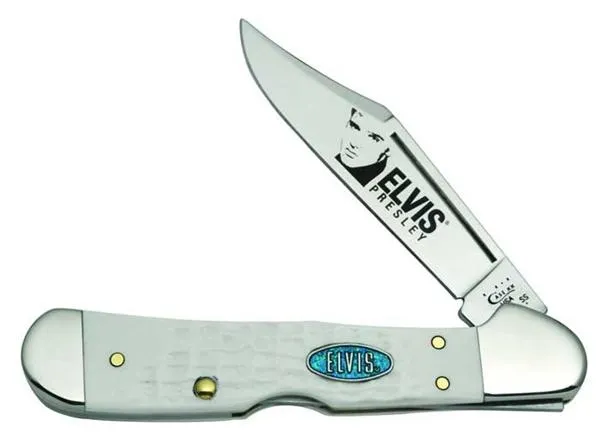 Case 17516 Elvis White Jigged Bone Mini Copperlock
