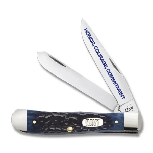 Case Us Navy-navy Bl Bn Trapper Knives 17708
