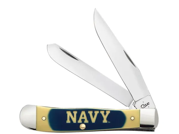Case Navy-navy Over Ylw Trapper Knives 17712