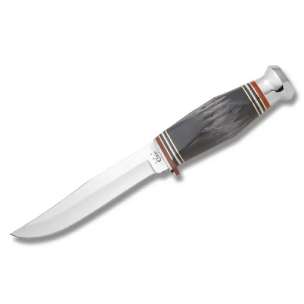 Case Buffalo Horn Hunter (BH65-5 SS) w-Leather Sheath Knives 17912