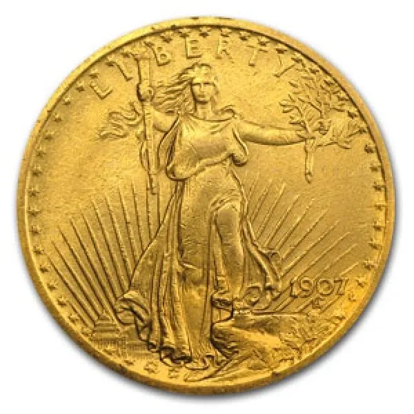 1907 St. Gaudens Gold Double Eagle Coin - Extra Fine 1907_ST_GAUDENS_GOLD_DOUBLE_EAGLE_EXTRA_FINE