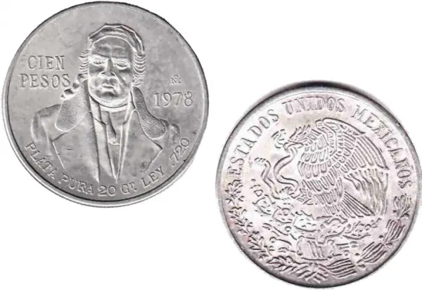 1978 Mexian Silver 100 Pesos Coin (.6429 oz Silver) 1978_MEXICAN_SILVER_100_PESOS