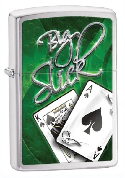 Zippo Big Slick--brushed Chrome lights 200BIGSLICK
