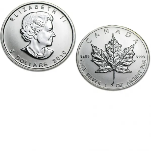 2010 Canadian Silver Maple Leaf Coin 1 oz in Air-Tite Capsule 2010_CANADIAN_SILVER_MAPLE_LEAF_1_OZ_IN_CAPSULE