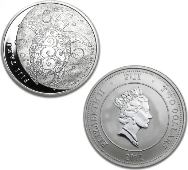 2011 New Zealand Silver Fiji Taku 1 oz Coin .999 Fine 2011_NEW_ZEALAND_SILVER_FIJI_TAKU_1_OZ