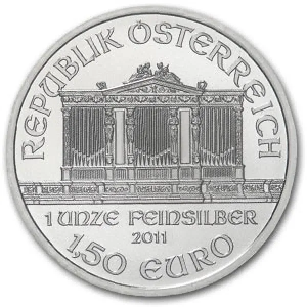 2011 1 Oz Silver Austrian Philharmonic Coin .9999 Fine 2011_SILVER_AUSTRIAN_PHILHARMONIC_1_OZ