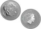 2012 Silver Australian Lunar Year of the Dragon Coin 1/2 oz