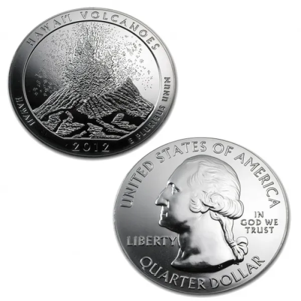 2012 Silver Hawaii Volcanoes Coin 5 oz .999 2012_HAWAII_VOLCANOES_SILVER_5_OZ