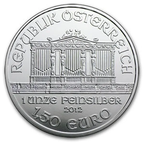 2012 1 Oz Silver Austrian Philharmonic Coin .9999 Fine 2012_SILVER_AUSTRIAN_PHILHARMONIC_1_OZ