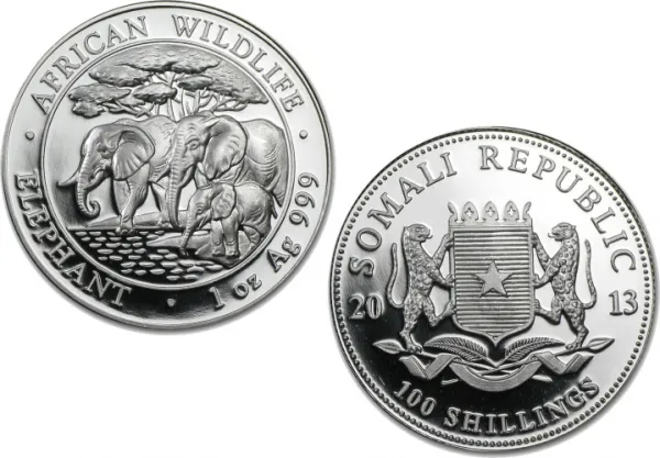 2013 Silver Somalian African Elephant 1 oz Coin 2013_SILVER_SOMALIAN_ELEPHANT_1_OZ