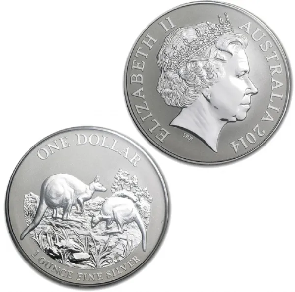 2014 Australian Silver Kangaroo 1 oz in Display Card 2014_AUSTRALIAN_SILVER_KANGAROO_1OZ_CARD