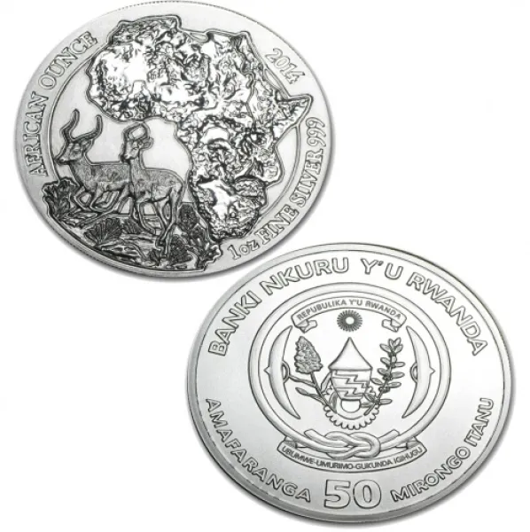 2014 Rwanda Silver African Impala Coin 1 oz .999 2014_RWANDA_SILVER_IMPALA_1_OZ