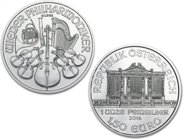 2014 1 Oz Silver Austrian Philharmonic Coin .9999 Fine 2014_SILVER_AUSTRIAN_PHILHARMONIC_1_OZ