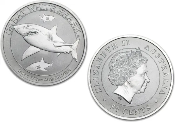 2014 Silver Australian Great White Shark 1-2 oz Coin 2014_SILVER_GREAT_WHITE_SHARK_0-5_OZ
