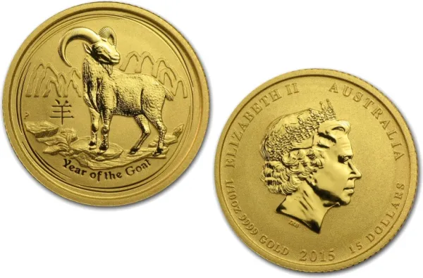 2015 Gold Australian Goat 1-10 oz Coin 2015_GOLD_AUSTRALIAN_GOAT_0-1_OZ