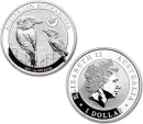 2017 Silver Australian Kookabura 1oz Coin with Rooster Privvy