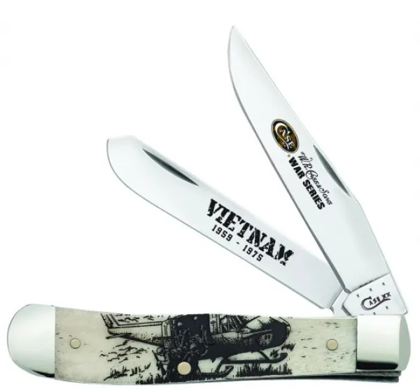 Case Vietnam Natural Bone Trapper Knives 21752