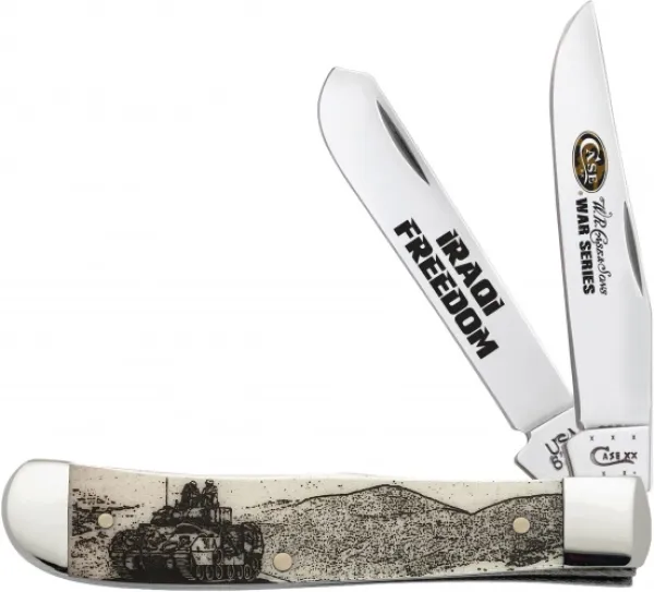 Case Iraqi Freedom Nat Bone Trapper Knives 21754