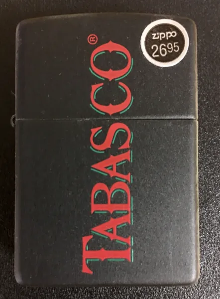 Zippo Black Matte Tabasco Vertical lights 218TAB647