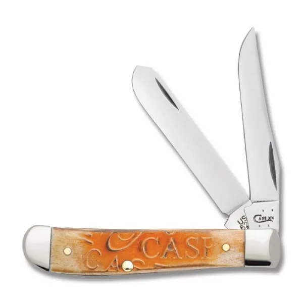 Case Carved Persim Org Mini Trapper Knives 22087