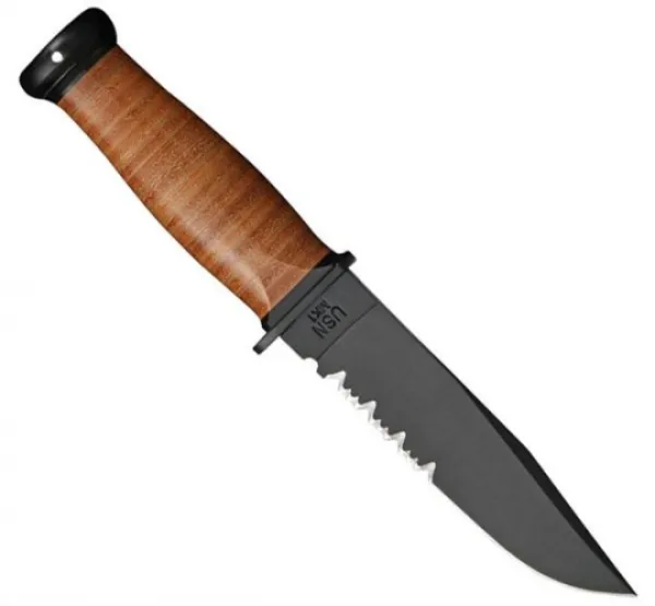 Ka-Bar Leather Handle Mark I Serrated knives 2226
