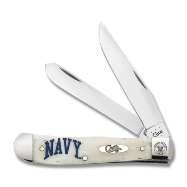 Case Us Navy Natural Bone Trapper Knives 22553