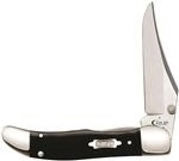 Case Kickstart® Assisted Opener - Smooth Double Black Canvas Laminate Mid-Folding Hunter w-Clip (101265AC SS) Knives 23138