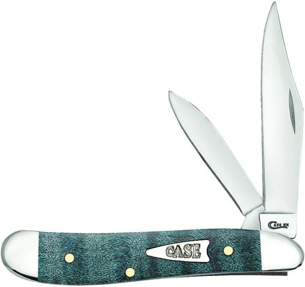 Case Turquoise Curly Maple Wood Smooth Peanut (7220 SS) Knives 23363