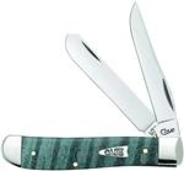 Case Turquoise Curly Maple Wood Smooth Mini Trapper (7207 SS) Knives 23366