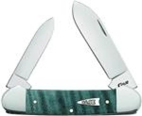 Case Turquoise Curly Maple Wood Smooth Canoe (72131 SS) Knives 23367