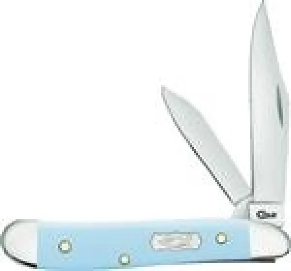 Case Ichthus Ice Blue Synthetic Smooth Peanut (4220 SS) Knives 23384