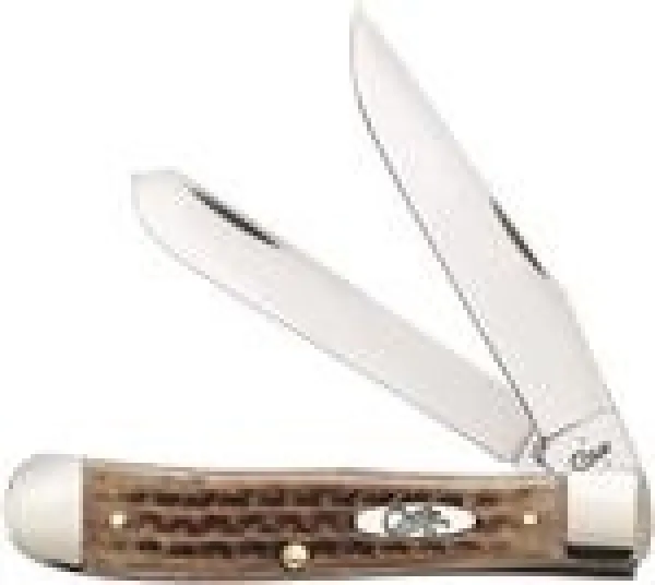 Case Pocket Worn® Burnt Brown Bone - Corn Cob Jig Trapper (6254 SS) Knives 23650