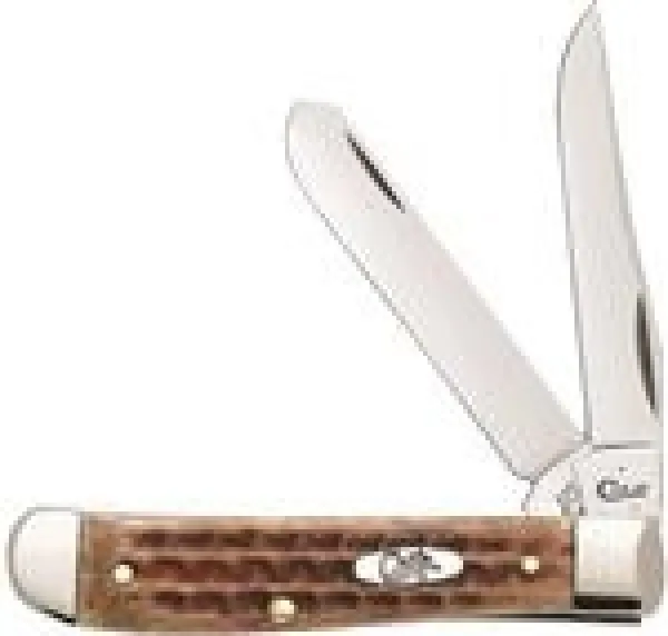 Case Pocket Worn® Burnt Brown Bone - Corn Cob Jig Mini Trapper (6207 SS) Knives 23651