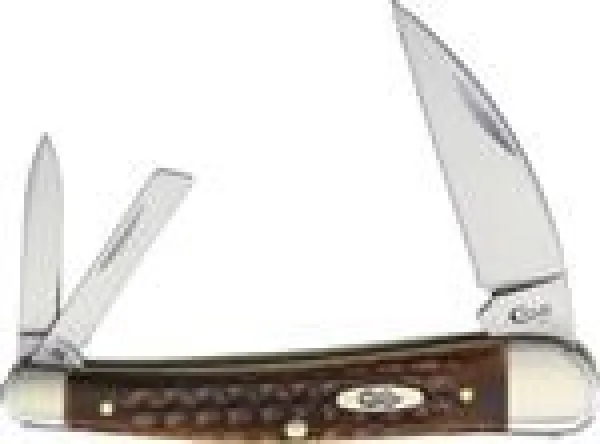Case Pocket Worn® Burnt Brown Bone - Corn Cob Jig Seahorse Whittler (6355WH SS) Knives 23658