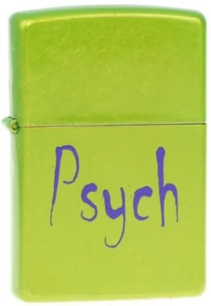 Zippo PSYCH Lurid Green Windproof Lid Lighter 205oz 24734